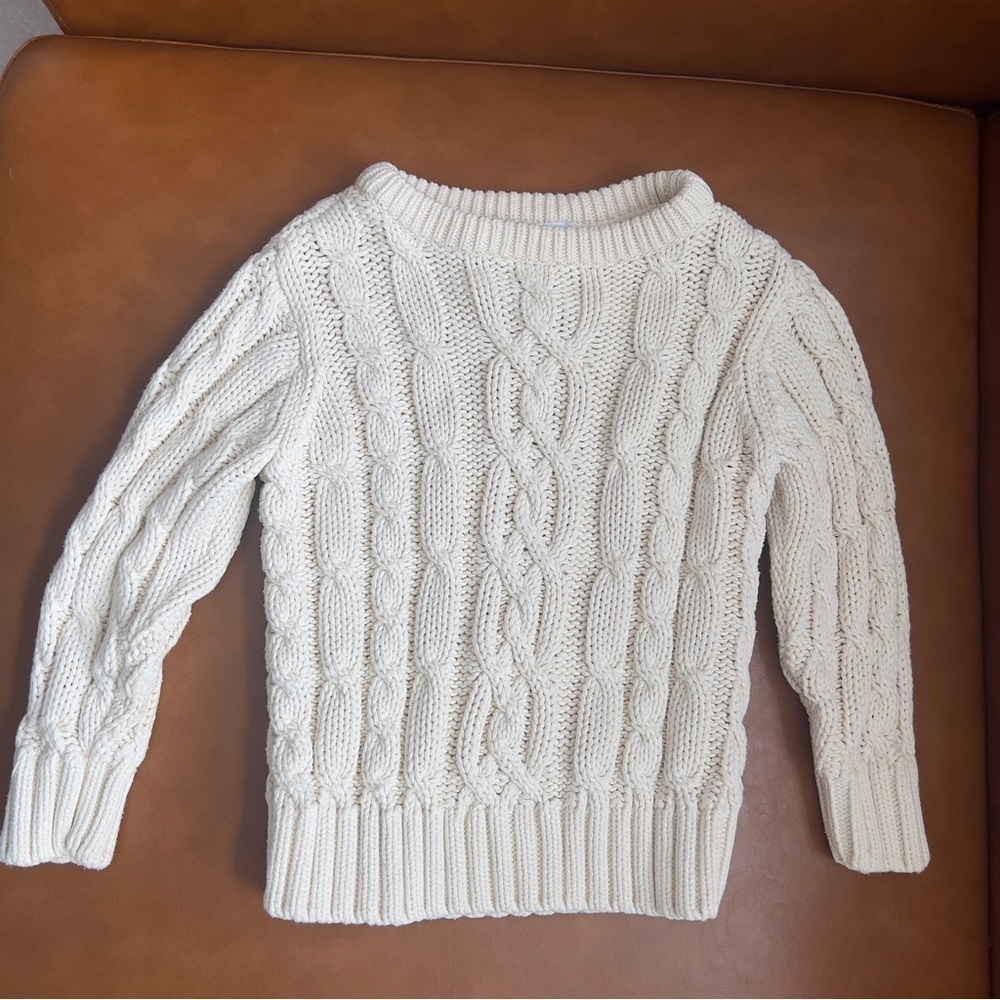 Old Navy Baby Toddler Sz 18-24m Off White Cable Knit Chunky Fisherman Sweater - Picture 2 of 8